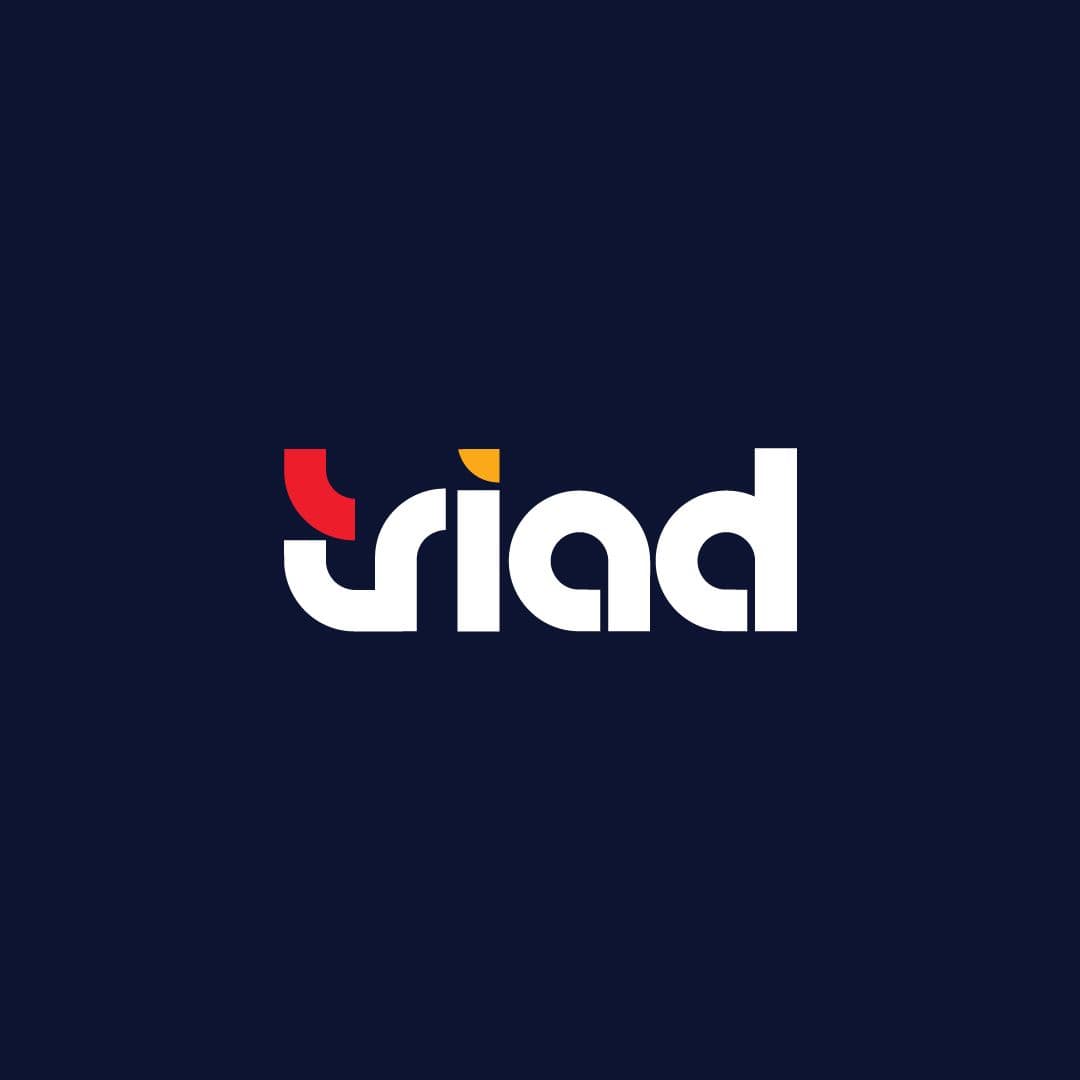 triad brands wordmark on navy blue background