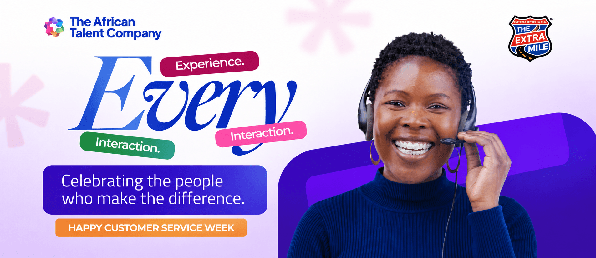 he African Talent Company wide promotional banner highlighting "Every Interaction: Celebrating Service Heroes."