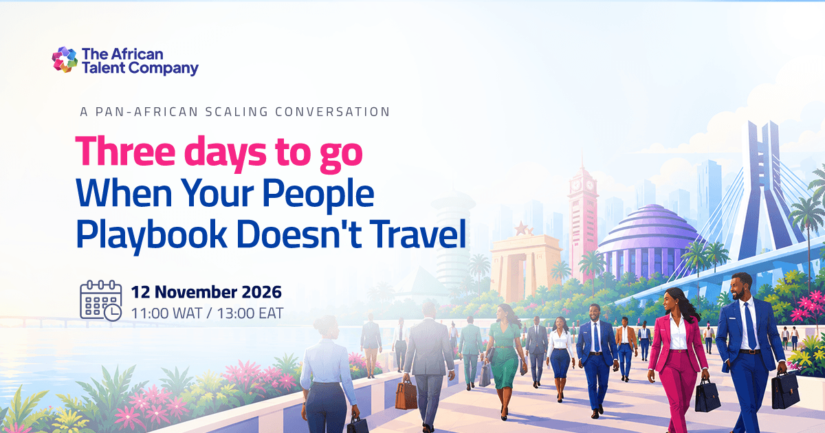 Countdown email banner: “Three days to go” until the webinar When Your People Playbook Doesn’t Travel.