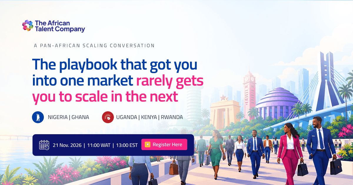 Email banner: “The playbook that got you into one market rarely gets you to scale in the next”, with the webinar date and a Register Here button.
